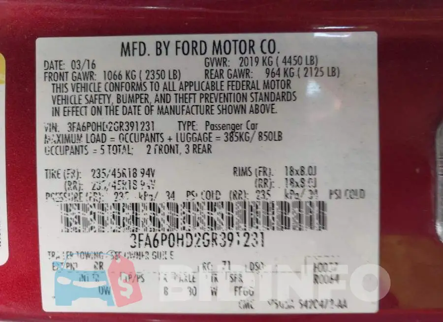 3FA6P0HD2GR391231 Photo# 9