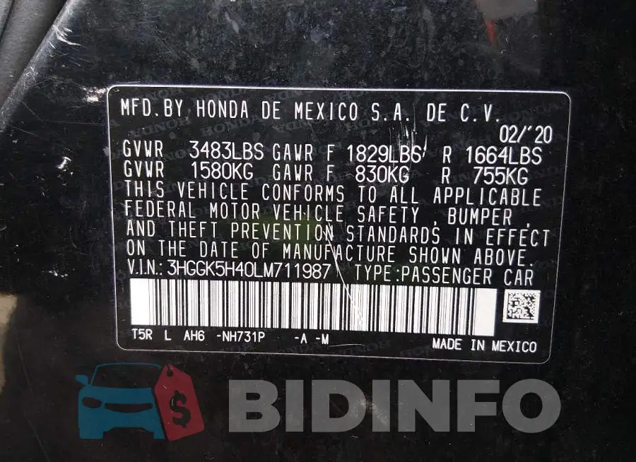 3HGGK5H40LM711987 Photo# 9