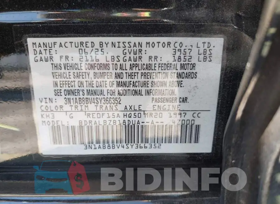 3N1AB8BV4SY366352 Photo# 9