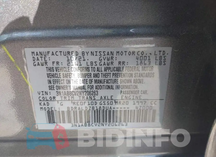 3N1AB8CV2NY206263 Photo# 9