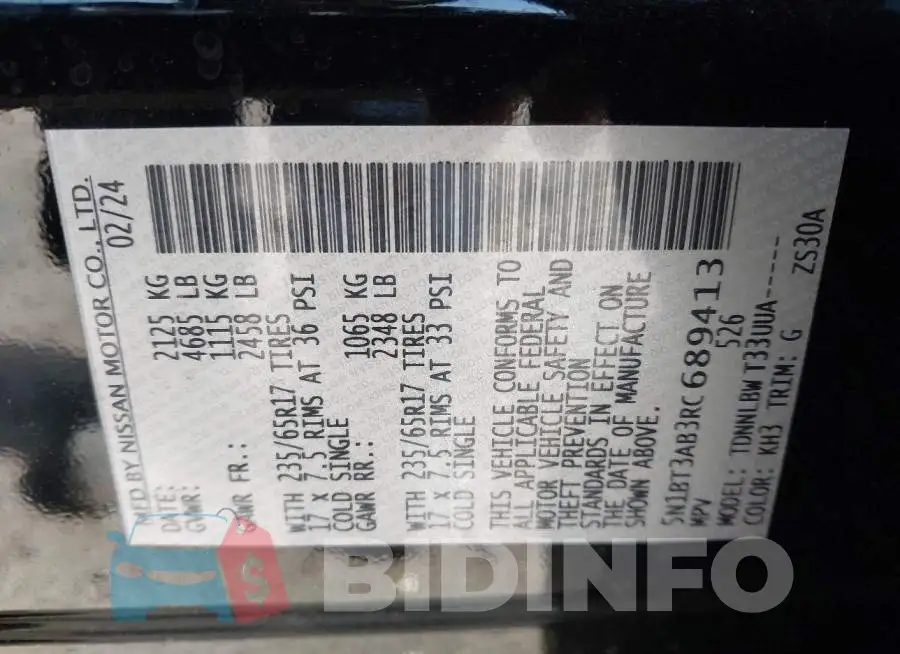5N1BT3AB3RC689413 Photo# 9