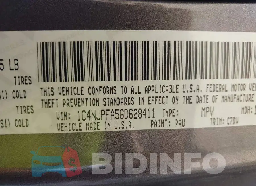 1C4NJPFA5GD628411 Photo# 9