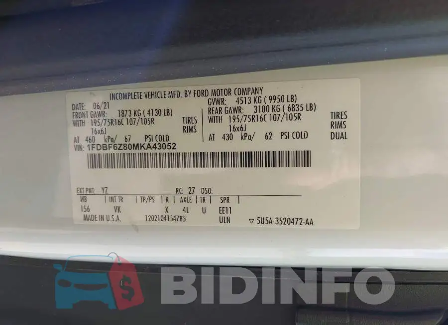 1FDBF6Z80MKA43052 Photo# 9