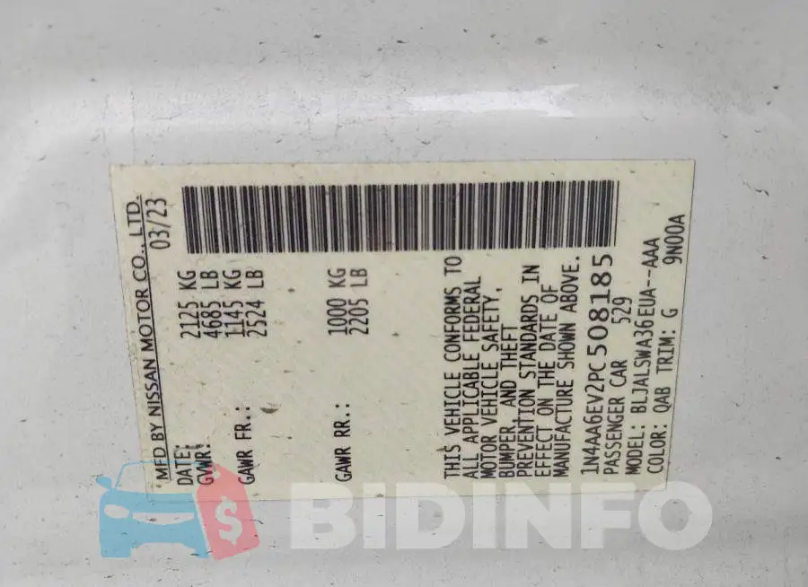 1N4AA6EV2PC508185 Photo# 9