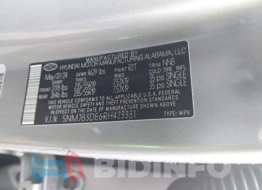 5NMJB3DE6RH423331 Photo# 9