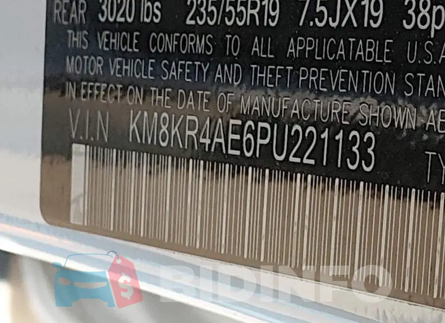 KM8KR4AE6PU221133 Photo# 9
