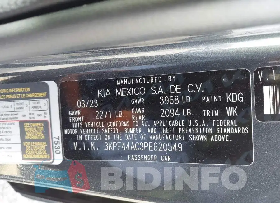 3KPF44AC3PE620549 Photo# 9