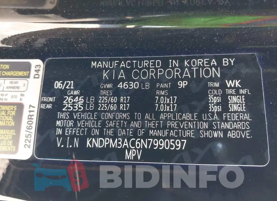 KNDPM3AC6N7990597 Photo# 9