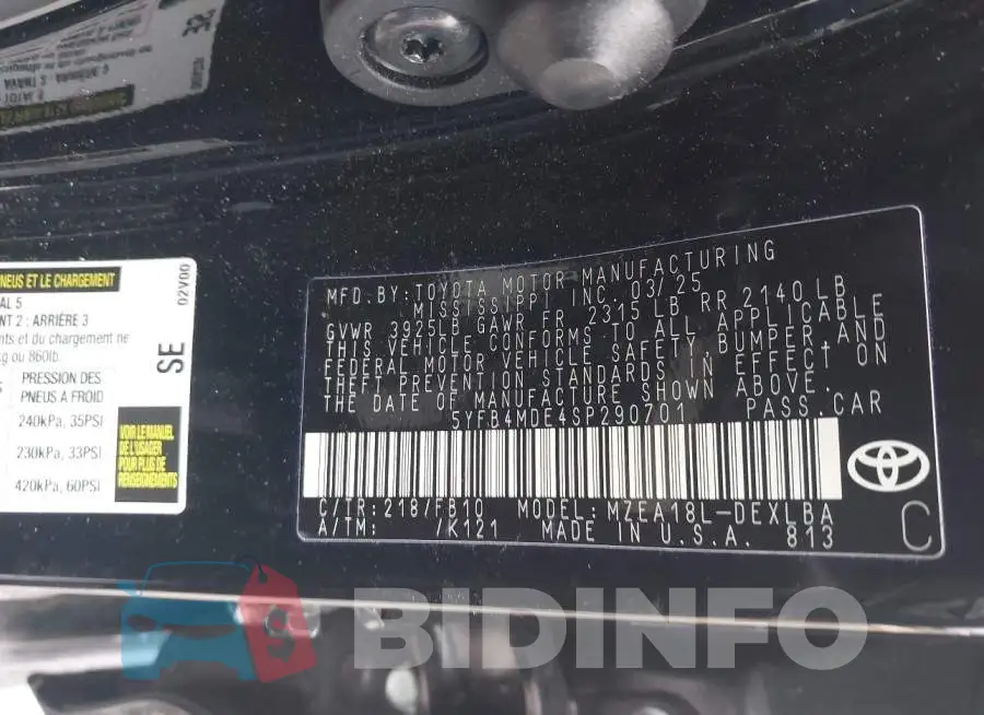 5YFB4MDE4SP290701 Photo# 9