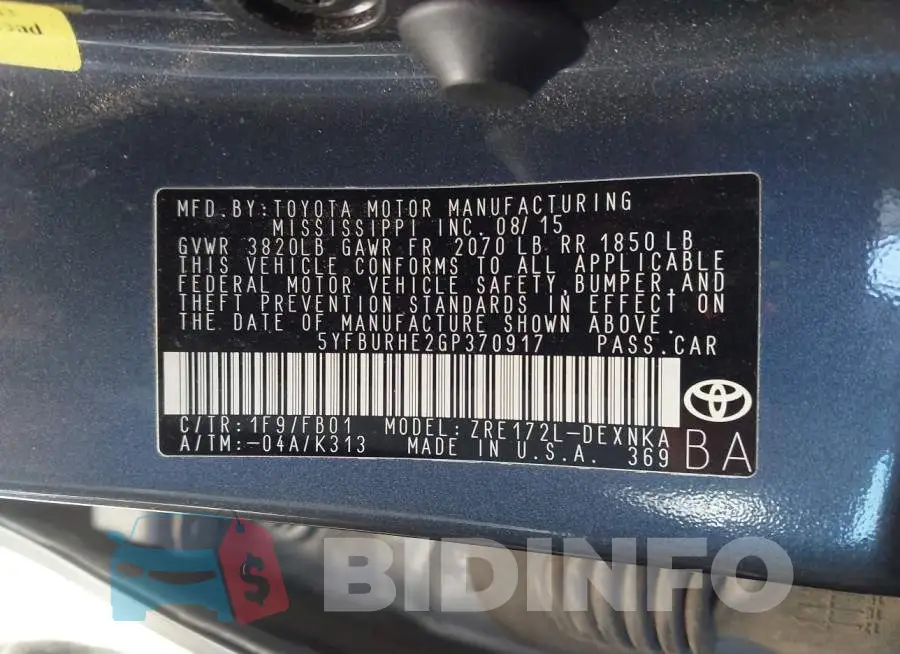 5YFBURHE2GP370917 Photo# 9