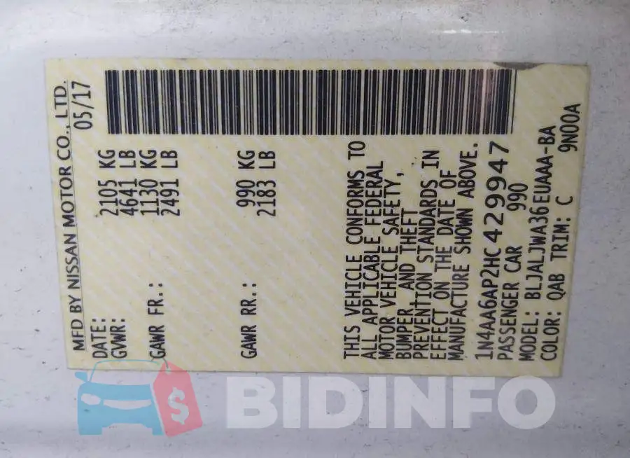 1N4AA6AP2HC429947 Photo# 9
