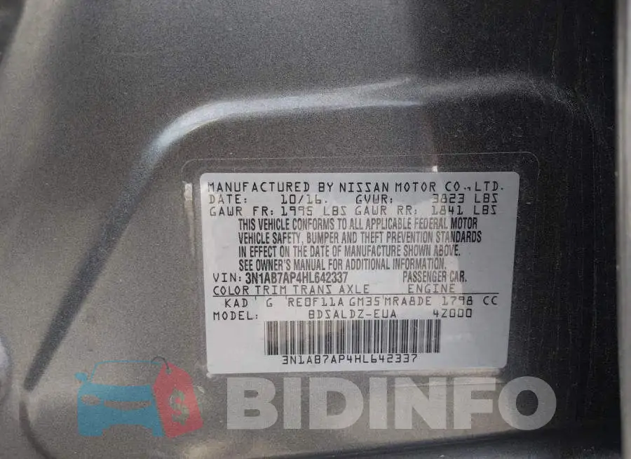 3N1AB7AP4HL642337 Photo# 9