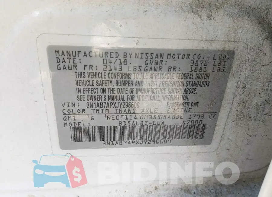 3N1AB7APXJY296609 Photo# 9