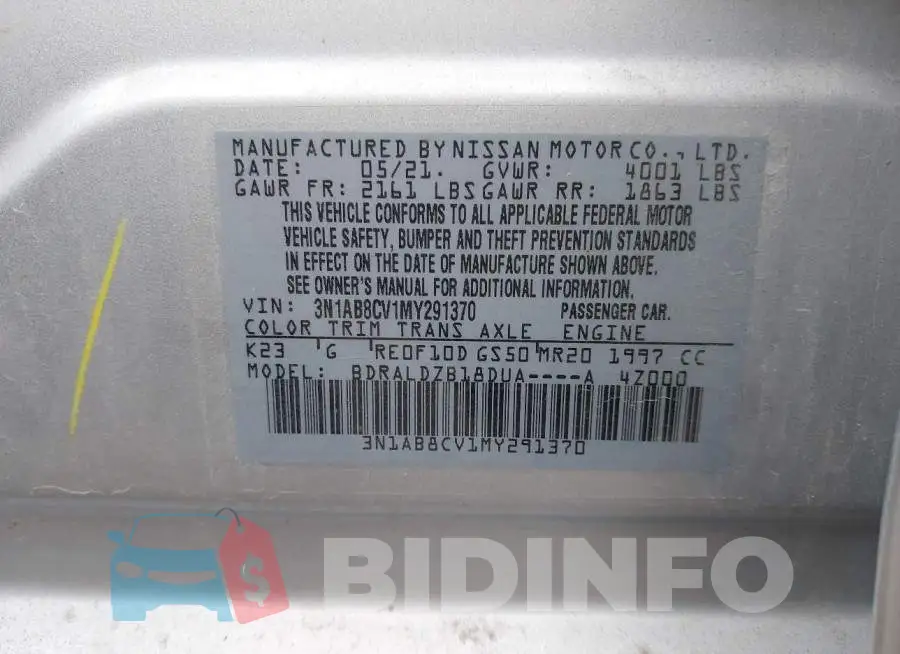 3N1AB8CV1MY291370 Photo# 9