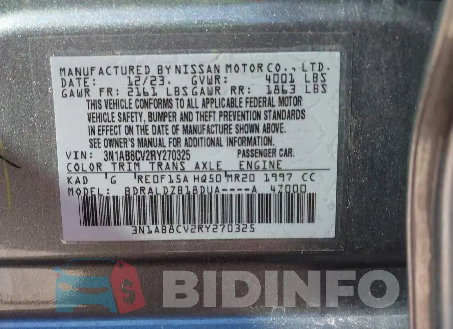 3N1AB8CV2RY270325 Photo# 9