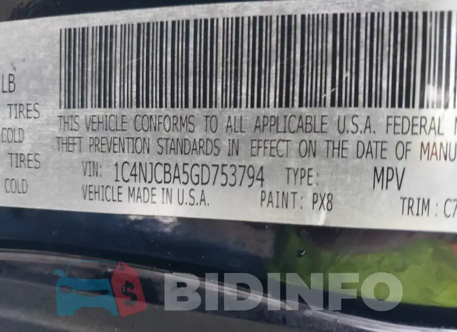 1C4NJCBA5GD753794 Photo# 9