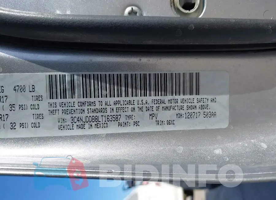 3C4NJDDB8LT163587 Photo# 9