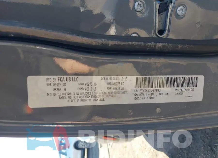 2C3CDXJG1KH673789 Photo# 9