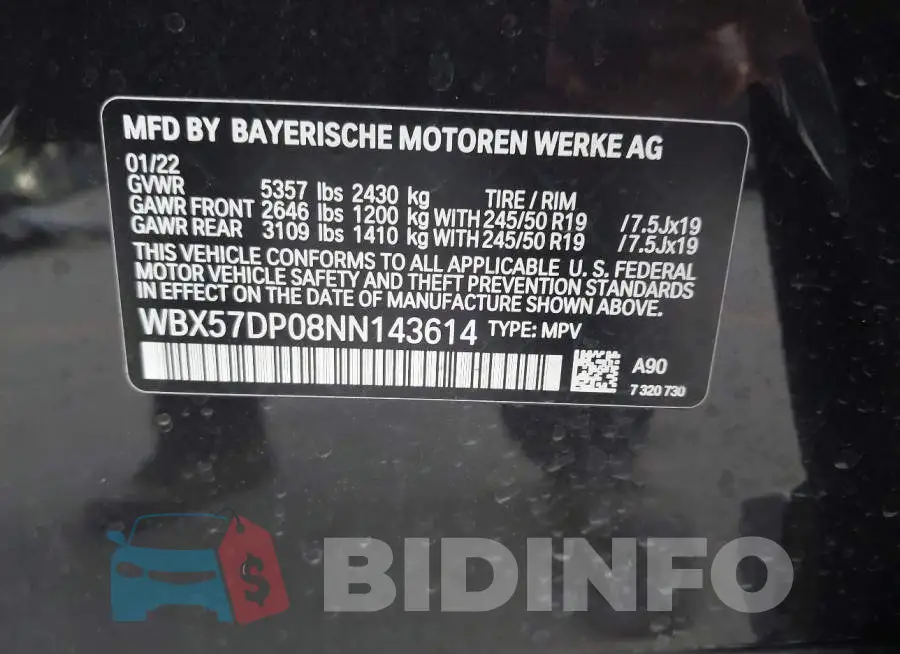 WBX57DP08NN143614 Photo# 9