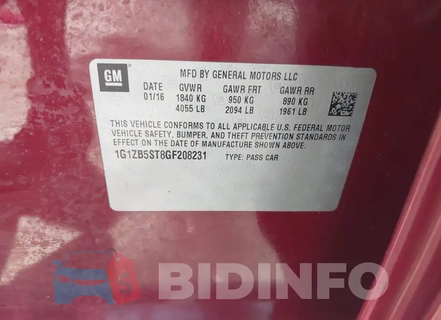 1G1ZB5ST8GF208231 Photo# 9