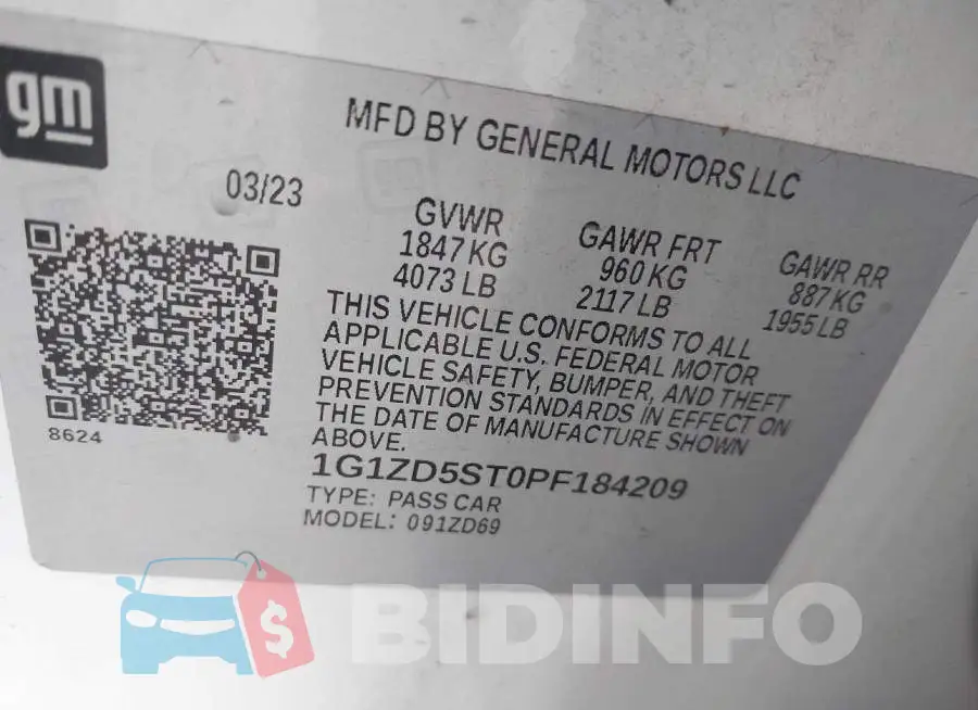 1G1ZD5ST0PF184209 Photo# 9