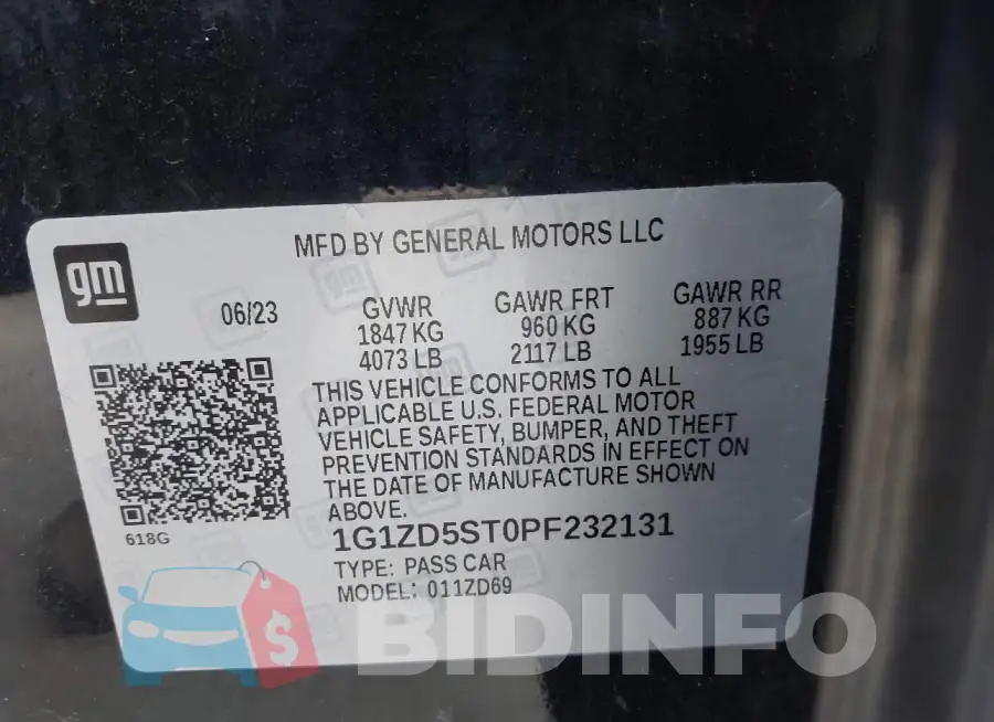 1G1ZD5ST0PF232131 Photo# 9