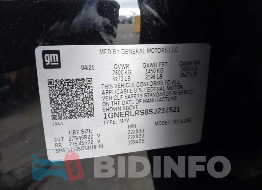 1GNERLRS8SJ237521 Photo# 9