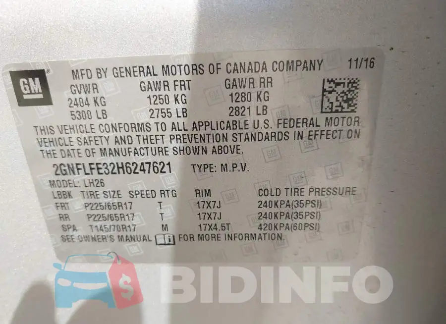 2GNFLFE32H6247621 Photo# 9