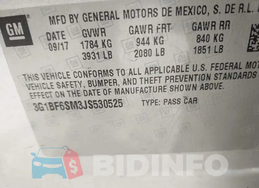 3G1BF6SM3JS530525 Photo# 9