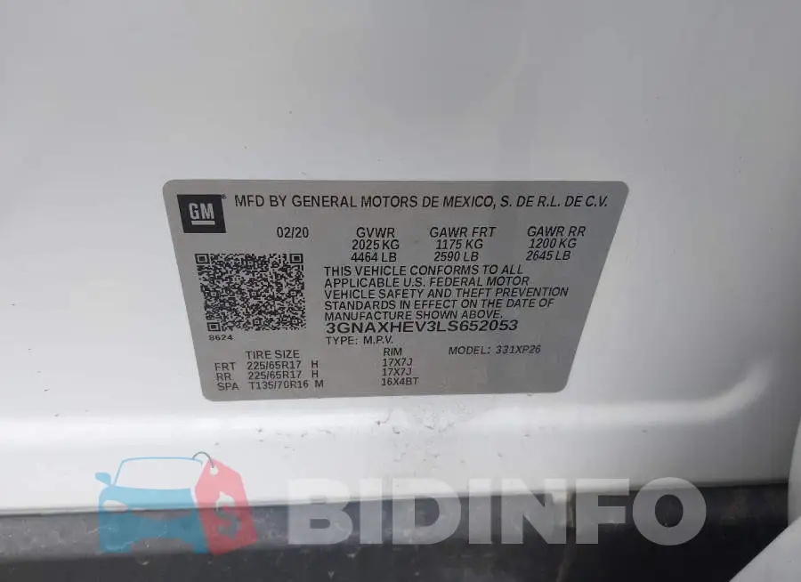 3GNAXHEV3LS652053 Photo# 9