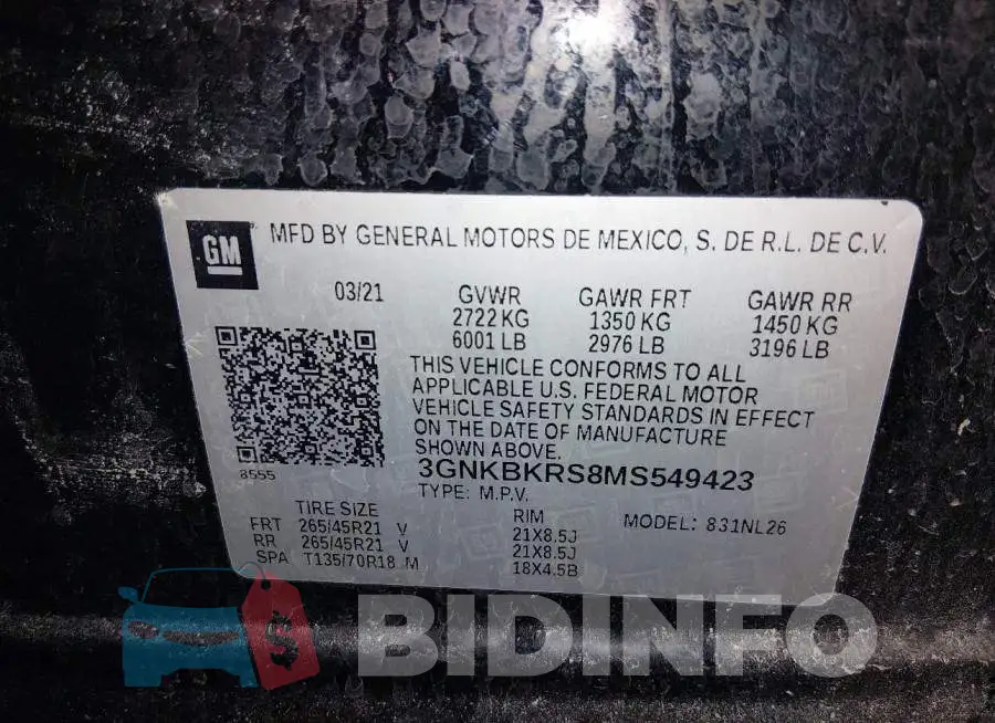 3GNKBKRS8MS549423 Photo# 9