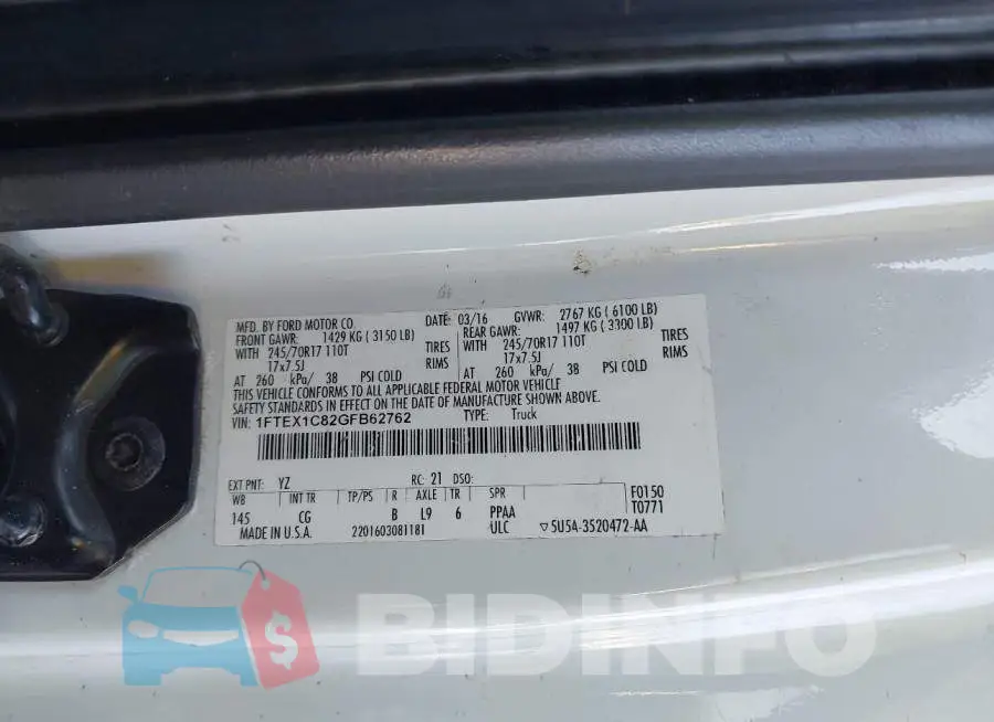 1FTEX1C82GFB62762 Photo# 9
