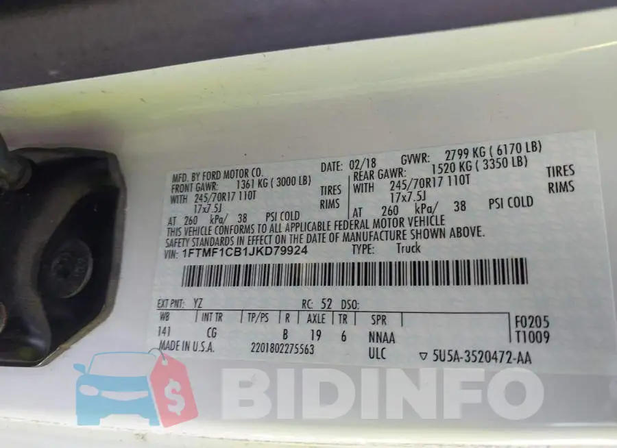 1FTMF1CB1JKD79924 Photo# 9
