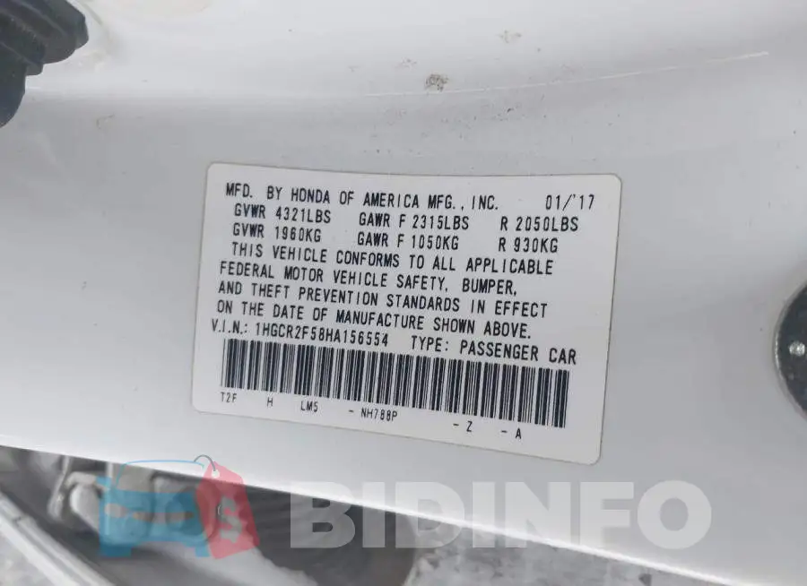 1HGCR2F58HA156554 Photo# 9