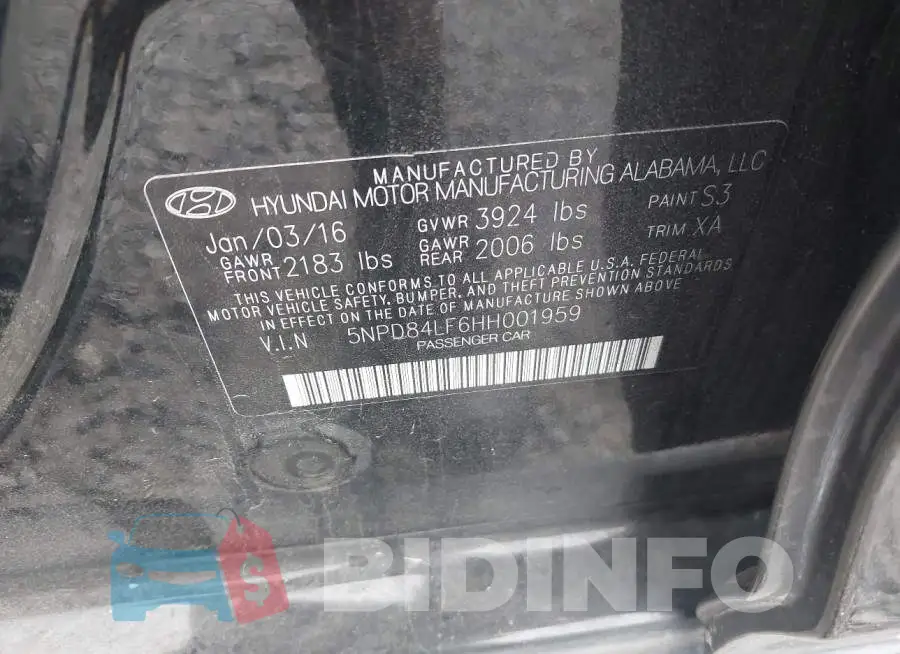 5NPD84LF6HH001959 Photo# 9