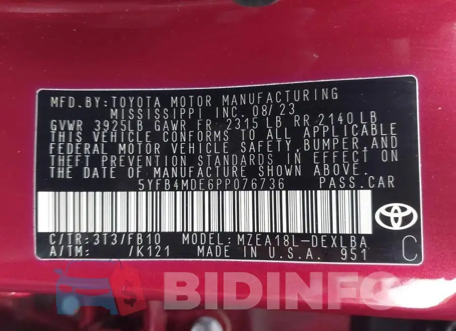 5YFB4MDE6PP076736 Photo# 9
