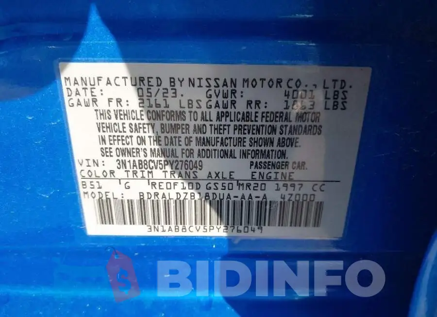 3N1AB8CV5PY276049 Photo# 9