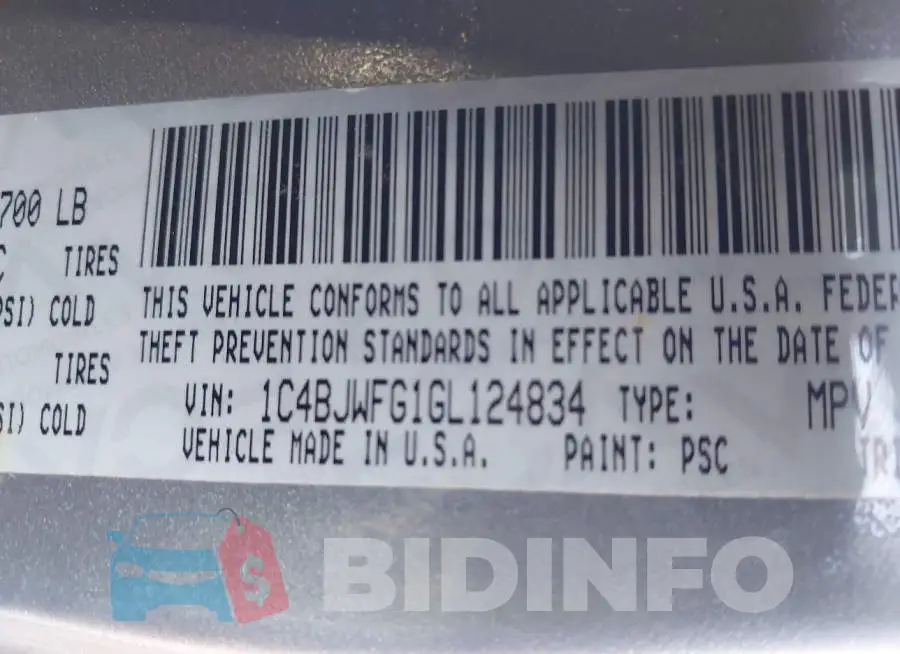 1C4BJWFG1GL124834 Photo# 18