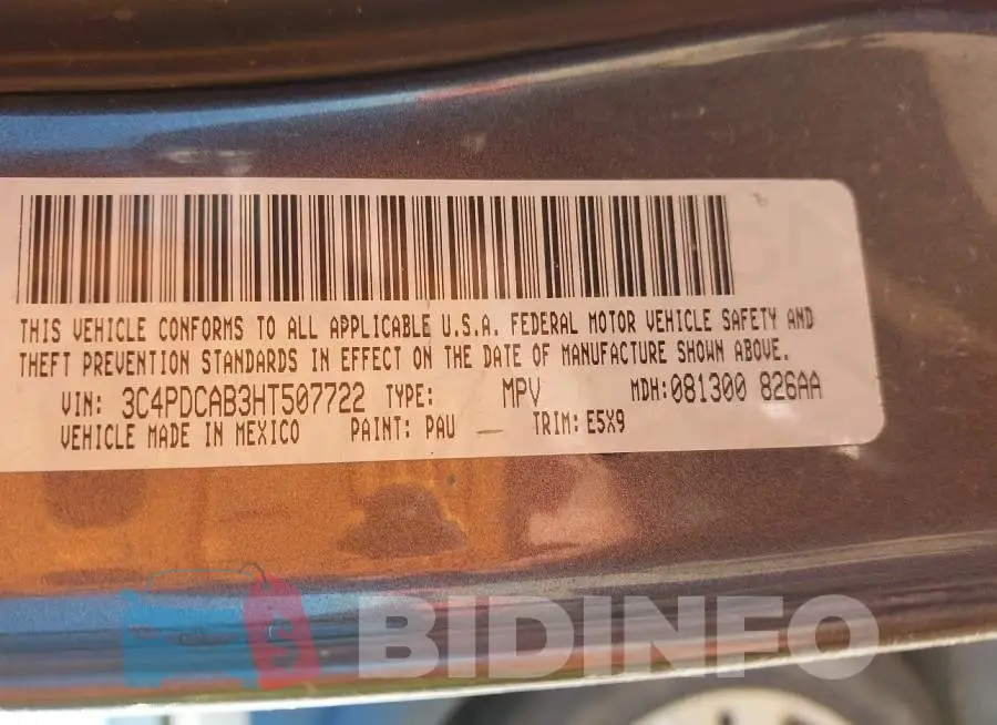 3C4PDCAB3HT507722 Photo# 9
