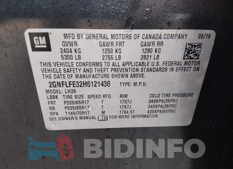 2GNFLFE32H6121436 Photo# 9
