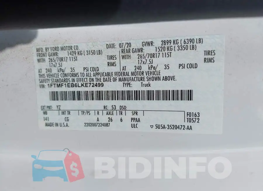 1FTMF1EB6LKE72499 Photo# 9