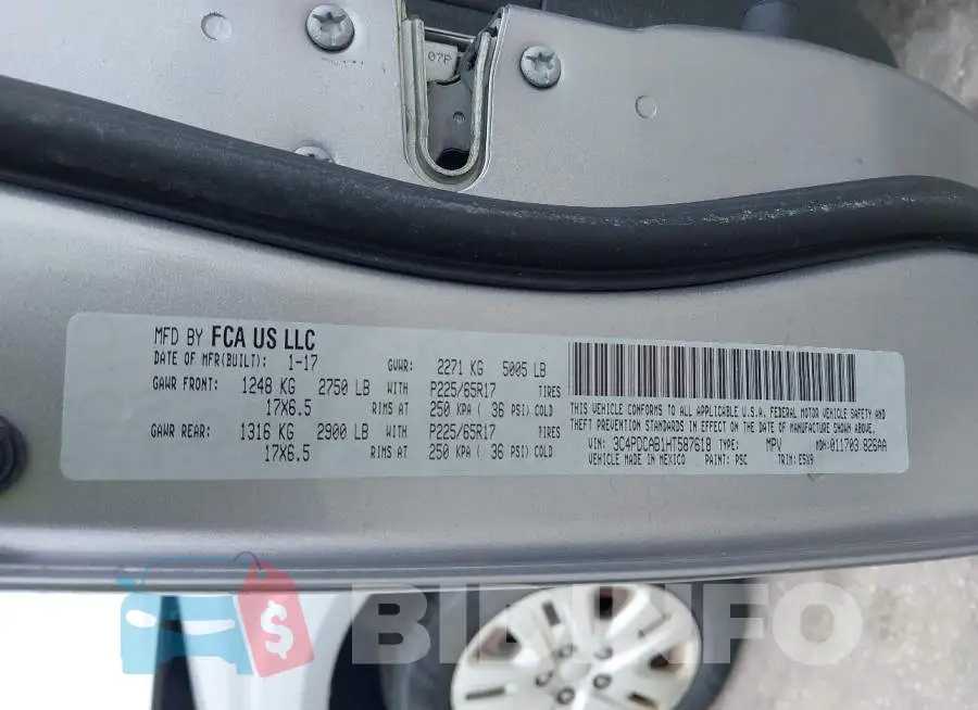 3C4PDCAB1HT587618 Photo# 9