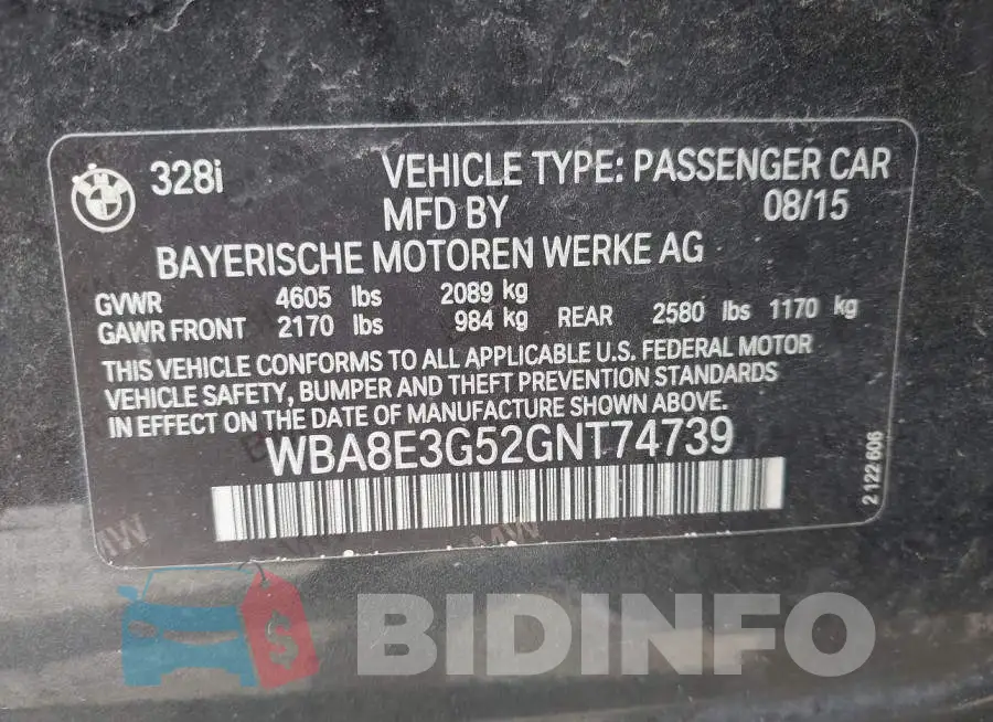 WBA8E3G52GNT74739 Photo# 9