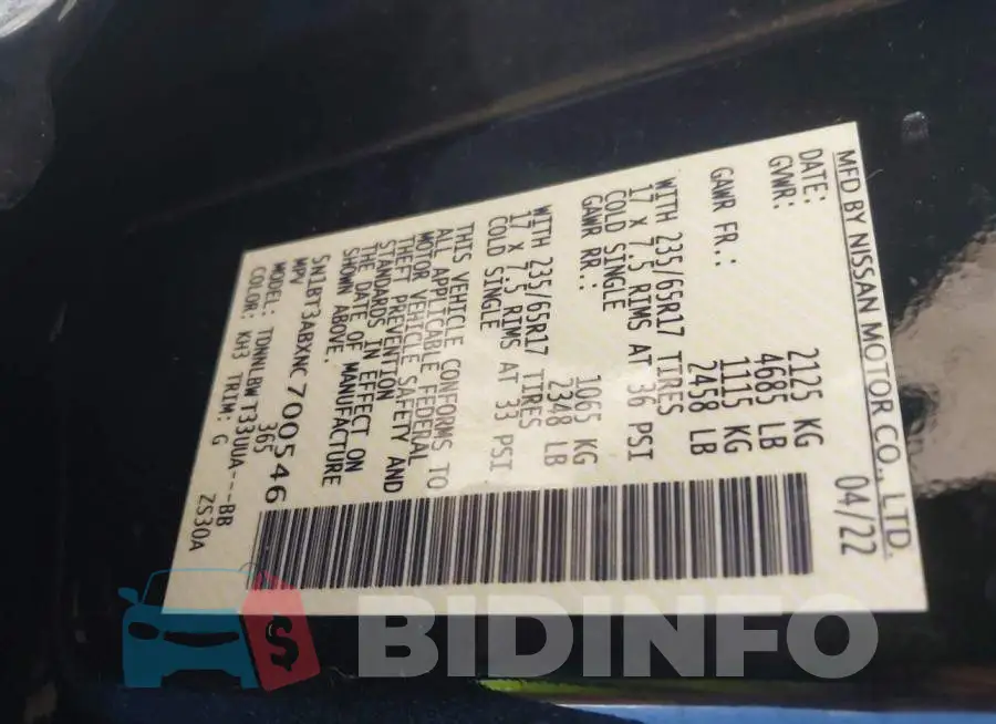 5N1BT3ABXNC700546 Photo# 9