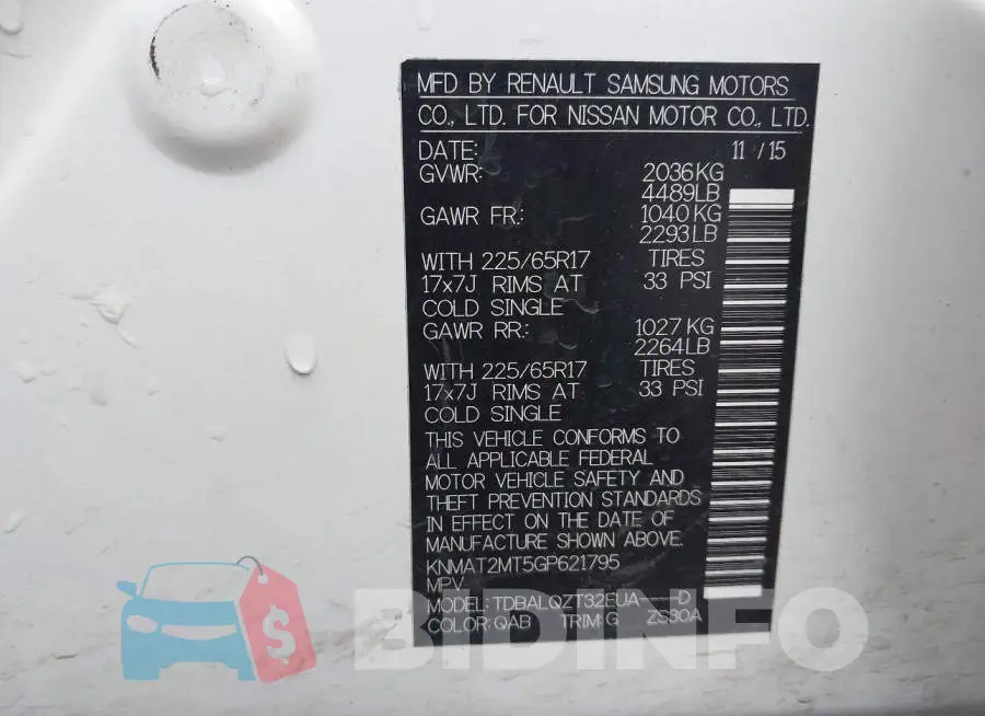 KNMAT2MT5GP621795 Photo# 9