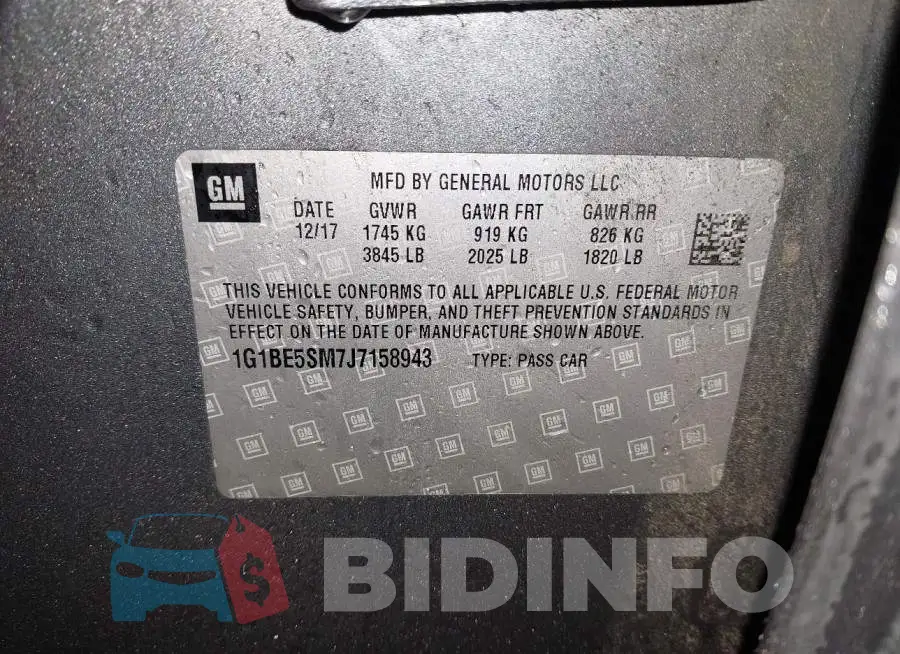 1G1BE5SM7J7158943 Photo# 9
