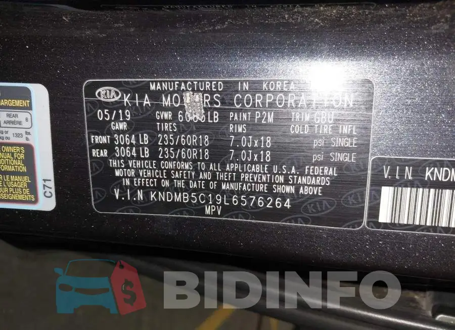 KNDMB5C19L6576264 Photo# 9