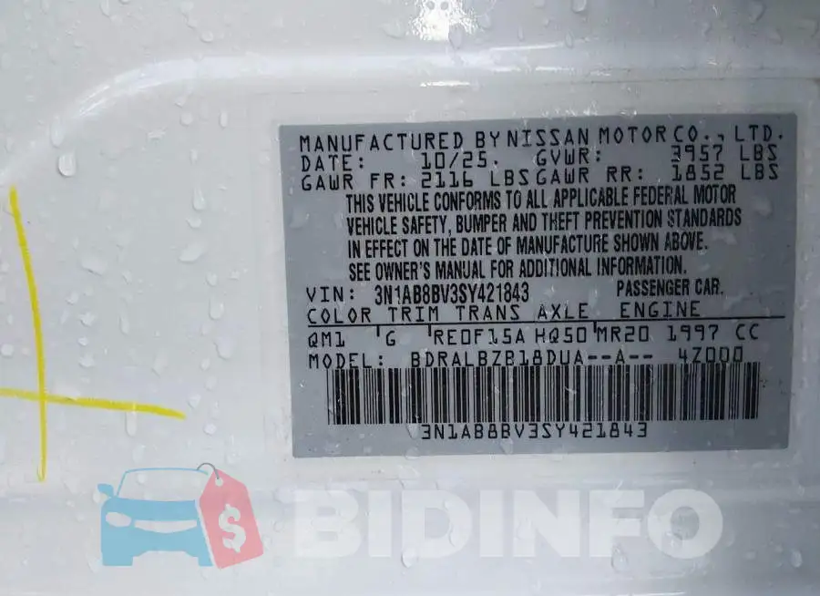 3N1AB8BV3SY421843 Photo# 9