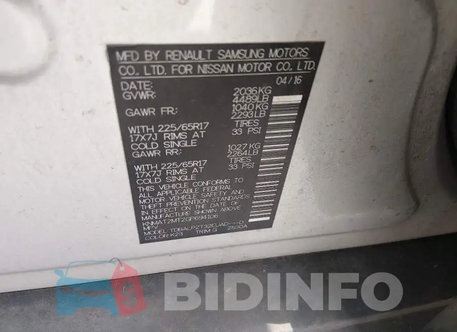 KNMAT2MT2GP694106 Photo# 9