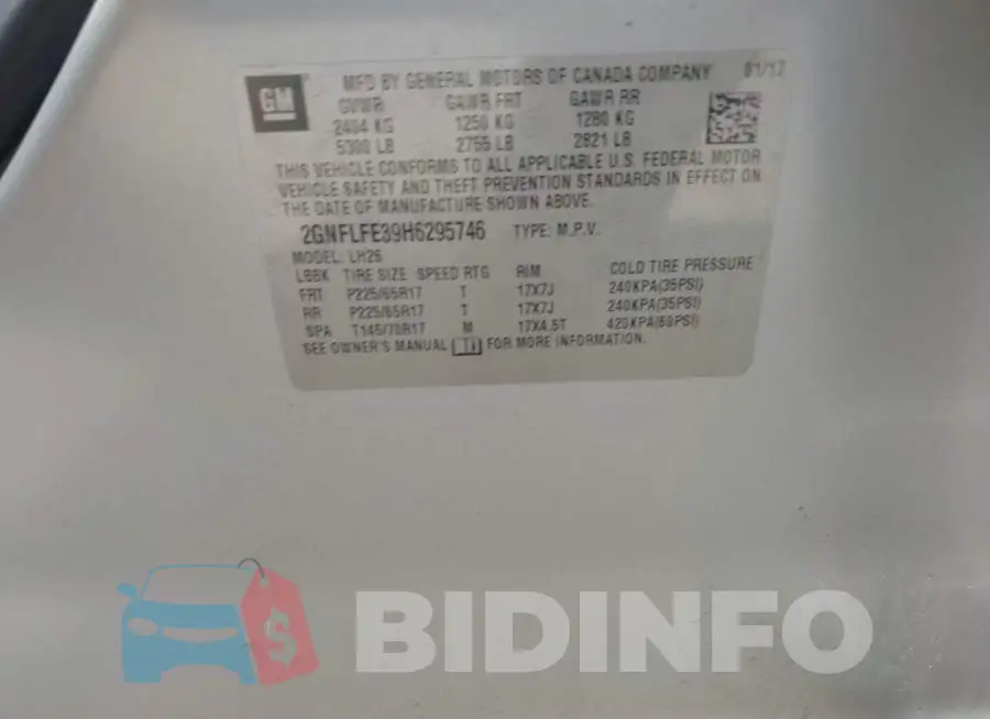 2GNFLFE39H6295746 Photo# 9